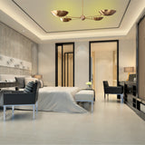 4-Light Uplight Brass Chandelier – Custom Mid-Century Modern Sculptural Ceiling Light |  & Handmade - 32315