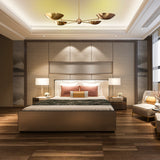 4-Light Uplight Brass Chandelier – Custom Mid-Century Modern Sculptural Ceiling Light |  & Handmade - 32315