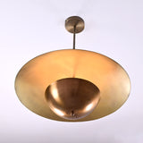 Modern Disc Brass Chandelier – Customizable Pendant Light with Black & Brass Finish Handcrafted Lighting Fixture - 32316