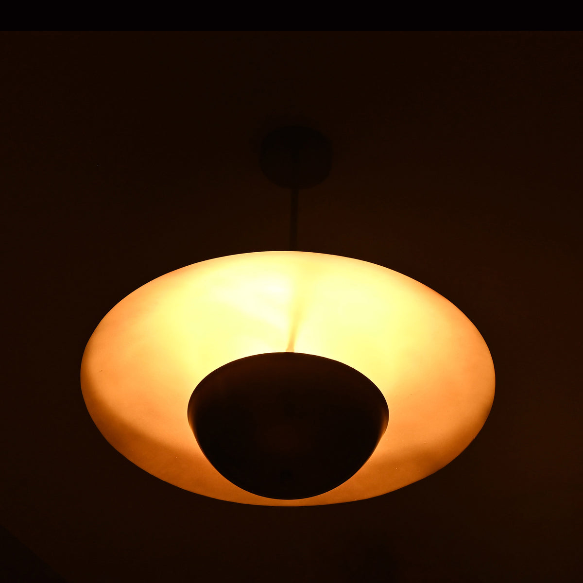 Modern Disc Brass Chandelier – Customizable Pendant Light with Black & Brass Finish Handcrafted Lighting Fixture - 32316