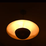 Modern Disc Brass Chandelier – Customizable Pendant Light with Black & Brass Finish Handcrafted Lighting Fixture - 32316