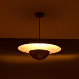 Modern Disc Brass Chandelier – Customizable Pendant Light with Black & Brass Finish Handcrafted Lighting Fixture - 32316