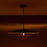 Modern Disc Brass Chandelier – Customizable Pendant Light with Black & Brass Finish Handcrafted Lighting Fixture - 32316