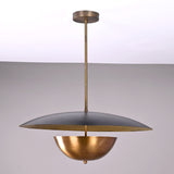 Modern Disc Brass Chandelier – Customizable Pendant Light with Black & Brass Finish Handcrafted Lighting Fixture - 32316