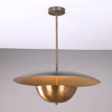 Modern Disc Brass Chandelier – Customizable Pendant Light with Black & Brass Finish Handcrafted Lighting Fixture - 32316