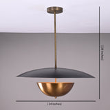 Modern Disc Brass Chandelier – Customizable Pendant Light with Black & Brass Finish Handcrafted Lighting Fixture - 32316