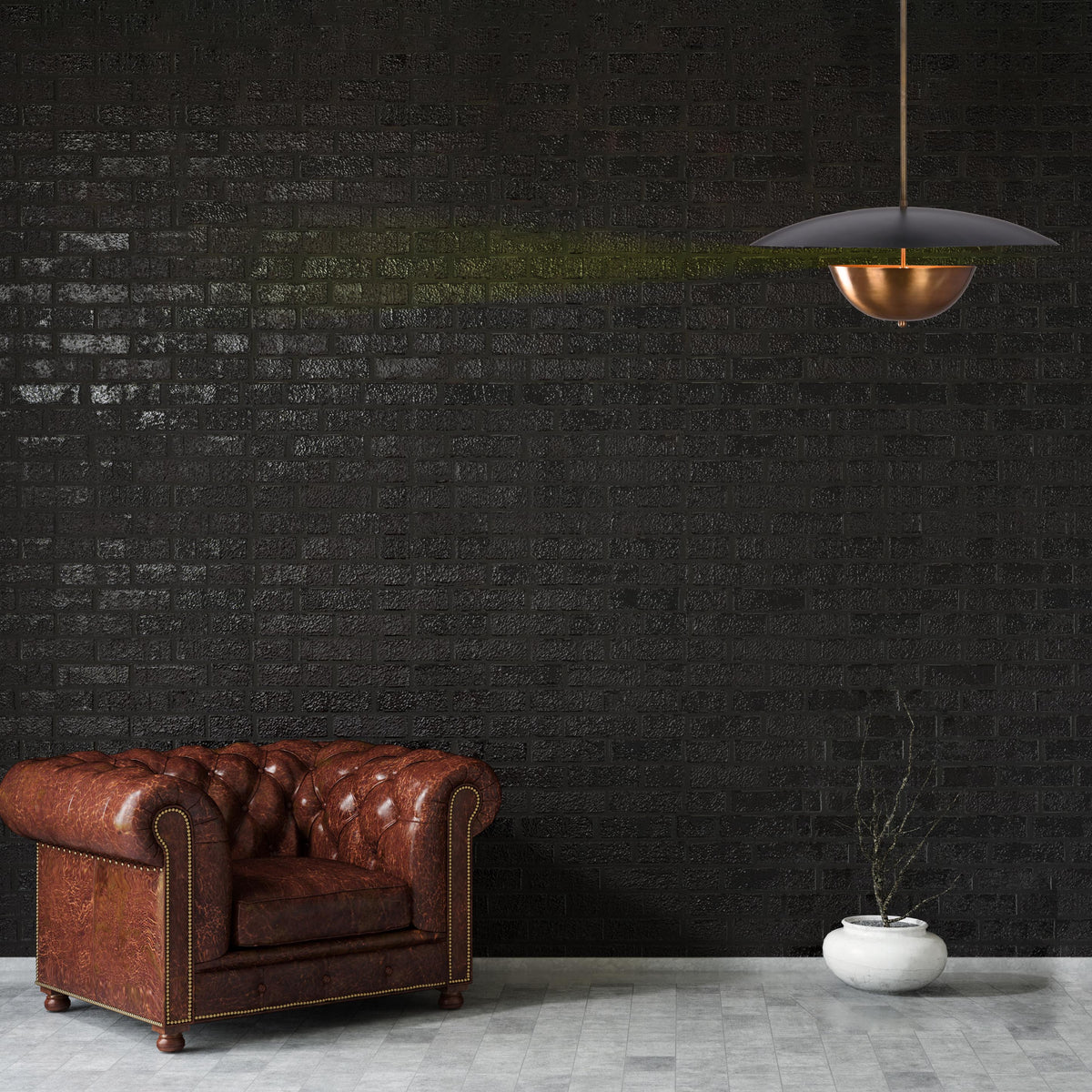 Modern Disc Brass Chandelier – Customizable Pendant Light with Black & Brass Finish Handcrafted Lighting Fixture - 32316