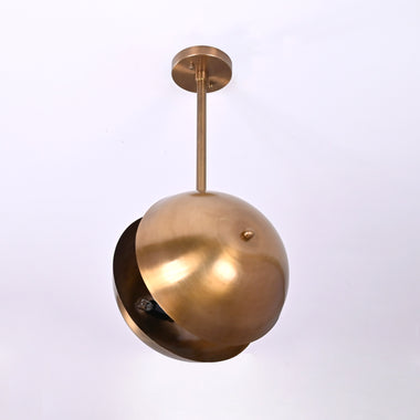 Handcrafted Modern Brass Orb Chandelier | Custom Finishes Mid-Century Contemporary Pendant Light - 32317