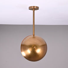 Handcrafted Modern Brass Orb Chandelier | Custom Finishes Mid-Century Contemporary Pendant Light - 32317