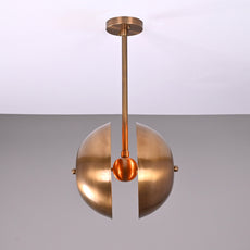 Handcrafted Modern Brass Orb Chandelier | Custom Finishes Mid-Century Contemporary Pendant Light - 32317