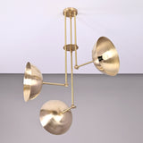 Handcrafted Modern Brass 3-Light Chandelier | Custom Finishes Mid-Century Style Ceiling Light Fixture - 32318