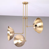 Handcrafted Modern Brass 3-Light Chandelier | Custom Finishes Mid-Century Style Ceiling Light Fixture - 32318