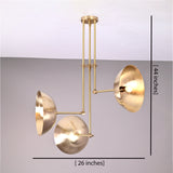 Handcrafted Modern Brass 3-Light Chandelier | Custom Finishes Mid-Century Style Ceiling Light Fixture - 32318