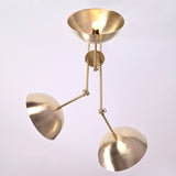 Handcrafted Modern Brass 3-Light Chandelier | Custom Finishes Mid-Century Style Ceiling Light Fixture - 32318