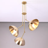 Handcrafted Modern Brass 3-Light Chandelier | Custom Finishes Mid-Century Style Ceiling Light Fixture - 32318