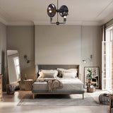 8-Light Full Brass Geometric Chandelier – Custom Modern Ceiling Pendant with Sculptural Bowl Shades |  - 32319