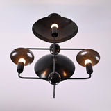 8-Light Full Brass Geometric Chandelier – Custom Modern Ceiling Pendant with Sculptural Bowl Shades |  - 32319