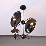 8-Light Full Brass Geometric Chandelier – Custom Modern Ceiling Pendant with Sculptural Bowl Shades |  - 32319