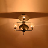 8-Light Full Brass Geometric Chandelier – Custom Modern Ceiling Pendant with Sculptural Bowl Shades |  - 32319