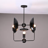 8-Light Full Brass Geometric Chandelier – Custom Modern Ceiling Pendant with Sculptural Bowl Shades |  - 32319