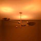 Modern Brass Chandelier | Custom 3-Light Ceiling Fixture | Mid-Century Minimalist Light |  Uplighting Pendant | Handmade to Order - 32320