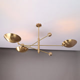 Modern Brass Chandelier | Custom 3-Light Ceiling Fixture | Mid-Century Minimalist Light |  Uplighting Pendant | Handmade to Order - 32320
