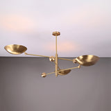 Modern Brass Chandelier | Custom 3-Light Ceiling Fixture | Mid-Century Minimalist Light |  Uplighting Pendant | Handmade to Order - 32320