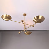 Modern Brass Chandelier | Custom 3-Light Ceiling Fixture | Mid-Century Minimalist Light |  Uplighting Pendant | Handmade to Order - 32320