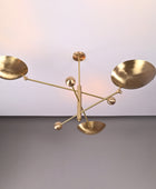 3 bulbs, Large Brass Orbital Uplifting Lamp, No Glare, Ambient No-shadow Chandelier 62 inches- 32320