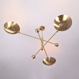 Modern Brass Chandelier | Custom 3-Light Ceiling Fixture | Mid-Century Minimalist Light |  Uplighting Pendant | Handmade to Order - 32320