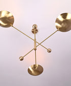 3 bulbs, Large Brass Orbital Uplifting Lamp, No Glare, Ambient No-shadow Chandelier 62 inches- 32320