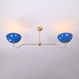 Two-Light Uplight Brass Ceiling Lamp – Custom Mid-Century Modern Uplighting Chandelier | Handmade,  - 32322