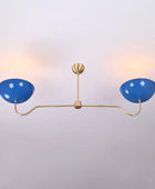 2 Bulbs, Brass Color Pendant Lamp, Uplifting No-shadow No-glare Light, 51