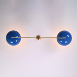 Two-Light Uplight Brass Ceiling Lamp – Custom Mid-Century Modern Uplighting Chandelier | Handmade,  - 32322