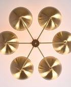 6 Bulb Brass Upllifting Ambient Chandelier, Brass No-glare No-shadow 40 inches Light - 32323