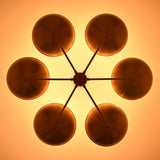 Modern Brass Chandelier | 6-Light Custom Ceiling Light Fixture Natural Brass, Copper or Painted Finish | Adjustable Size | Handmade Lighting - 32323