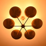 Modern Brass Chandelier | 6-Light Custom Ceiling Light Fixture Natural Brass, Copper or Painted Finish | Adjustable Size | Handmade Lighting - 32323