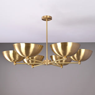 6 Bulb Brass Upllifting Ambient Chandelier, Brass No-glare No-shadow 40 inches Light - 32323