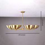 Modern Brass Chandelier | 6-Light Custom Ceiling Light Fixture Natural Brass, Copper or Painted Finish | Adjustable Size | Handmade Lighting - 32323