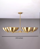 6 Bulb Brass Upllifting Ambient Chandelier, Brass No-glare No-shadow 40 inches Light - 32323