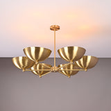 Modern Brass Chandelier | 6-Light Custom Ceiling Light Fixture Natural Brass, Copper or Painted Finish | Adjustable Size | Handmade Lighting - 32323