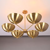 Modern Brass Chandelier | 6-Light Custom Ceiling Light Fixture Natural Brass, Copper or Painted Finish | Adjustable Size | Handmade Lighting - 32323