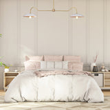 Dual-Arm Brass Chandelier with Dome Shades – Custom Modern Ceiling Light Fixture Made to Order - 32324