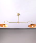 2 Bulbs, Brass Color Pendant Lamp, available in a Variety of Colors, 51