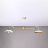 Dual-Arm Brass Chandelier with Dome Shades – Custom Modern Ceiling Light Fixture Made to Order - 32324