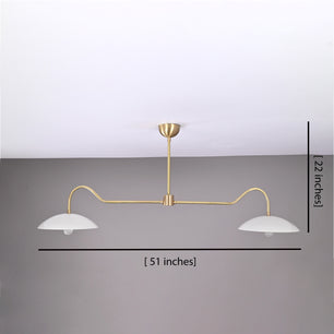 2 Bulbs, Brass Color Pendant Lamp, available in a Variety of Colors, 51