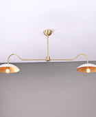 2 Bulbs, Brass Color Pendant Lamp, available in a Variety of Colors, 51