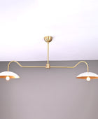 2 Bulbs, Brass Color Pendant Lamp, available in a Variety of Colors, 51