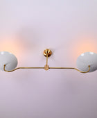 2 Bulbs, Brass Color Pendant Lamp, Uplifting No-shadow No-glare Light, 51