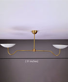 2 Bulbs, Brass Color Pendant Lamp, Uplifting No-shadow No-glare Light, 51